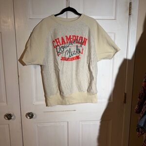 Champion Cream Short Sleeve Sweatshirt